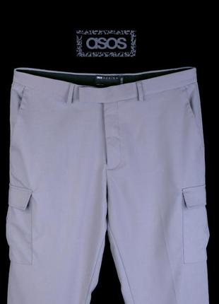 Элегантные брюки asos desing серого_цвета боковые_накладные_карманы w34_86см l30_s76cm ±30у€в