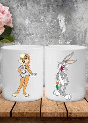 Парные чашки с принтом - bugs bunny!