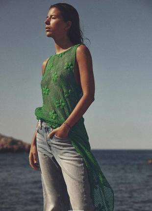 Платье крючком zara в цветы