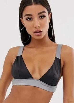 Раздельный серо-черный купальник asos с рефлективными вставками