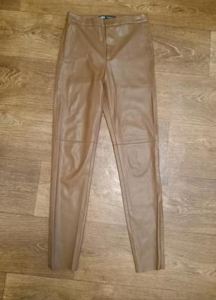 Кожаные брюки zara