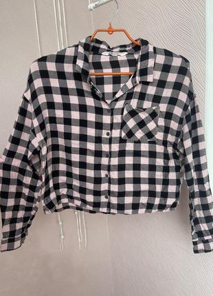 Рубашка в рожеву клітинку h&m