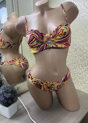 Купальник балконет разноцветный