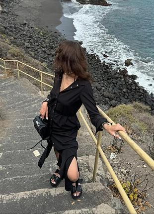 Сукня максі чорного кольору на кнопки розмір s