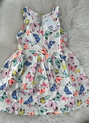 Платтячко в метелики, сукня, плаття, сарафан h&m для дівчинки