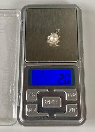 Новый оригинальный милый серебряный подвес кулон "цветок" с натуральной белой жемчужиной9 фото