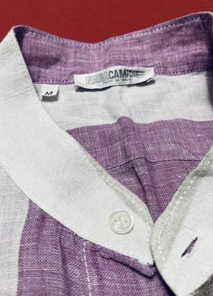 Лляна сорочка без коміру стійка теніска італія як нова р 48-50