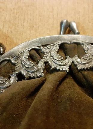 Рідікюль театральна дамська замшева сумочка вінтаж