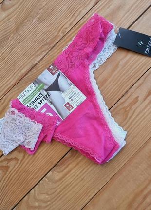 Комплект женских трусиков из 5 штук, размер m/l, цвет малиновый, розовый, белый