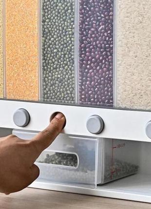 Органайзер на 6 секций для сыпучих продуктов assorted grain rice bucket диспенсер для круп с дозатором