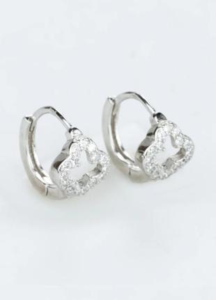 Серебряные серьги конго в стиле van cleef