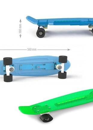 Скейт пенні penny board салатовий долоні, см. опис