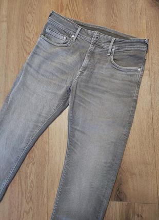 Джинсы мужские серые хаки slim fit denim basic original pepe jeans man, размер м
