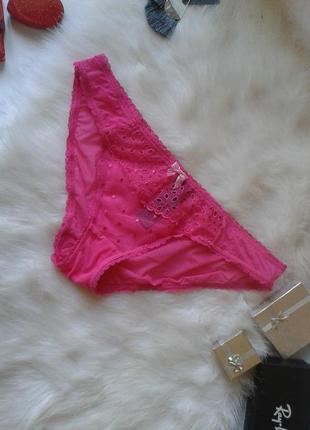 Рожеві мереживні трусики debenhams