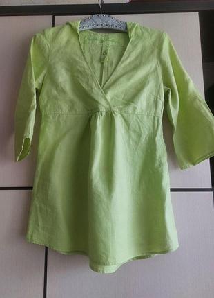 Лляна футболка з капюшоном more&more