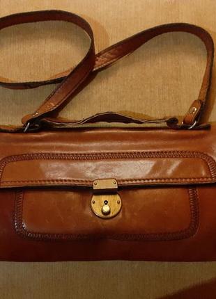 Кожаная сумка винтаж италия