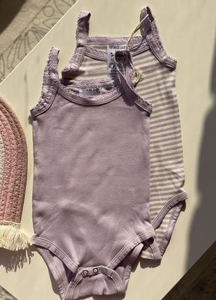 Набор боди-майки в рубчик