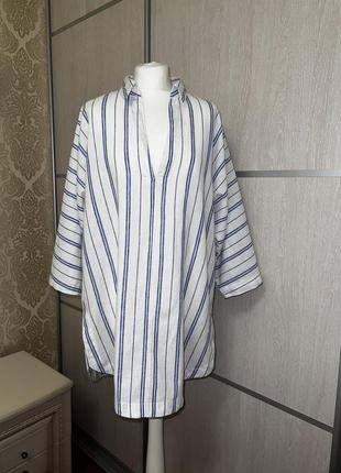 Льняная рубашка туника h&m cos zara mango