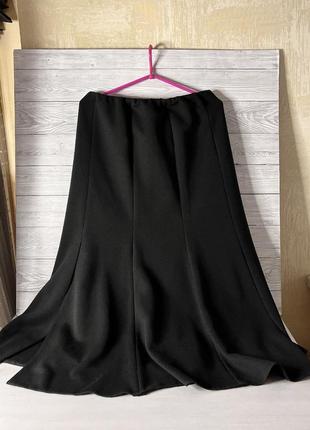Длинная женская черная юбка годе макси с разрезом размер l 46-48