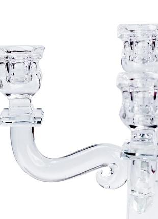 Подсвечник канделябр на 5 свечей стеклянный большой 26 (см)