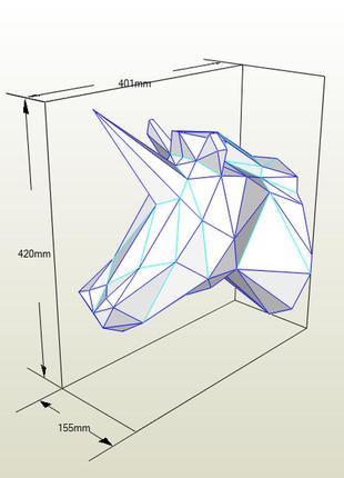 Paperkhan конструктор из картона единорог пазл papercraft полигональная  фигура развивающий набор подарок2 фото