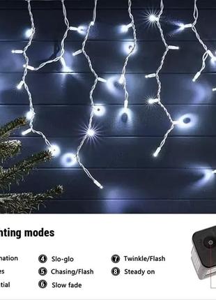 Icicle lights outdoor, 240 ламп 9 м icicle outdoor christmas lights гирлянда с...