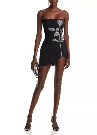 Сукня в стилі david koma чорна з квіткою