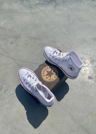Converse all star белые конверсы высокие женские олл стар наложка 36-402 фото