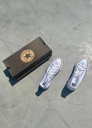 Converse all star белые конверсы высокие женские олл стар наложка 36-404 фото