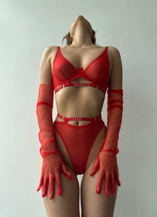 Женский комплект нижнего белья 2386/2 красный s