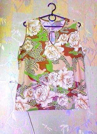 Красивая нарядная футболка майкой etam. 48-50/l-xl