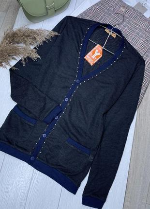 Новий шерстяний джемпер l xl кардиган на ґудзиках кофта з шерсті