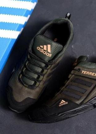 Мужские кожаные демисезонные кроссовки adidas terrex масло3 фото