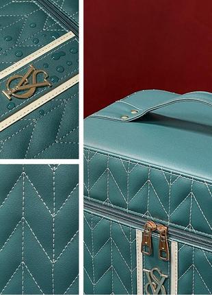 Скринька жіноча косметичка велика для прикрас, косметики з дзеркалом б'ютікейс валіза...