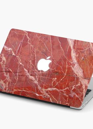 Чехол пластиковый для apple macbook pro / air красный мрамор (red marble) макбук про case hard cover матово-білий