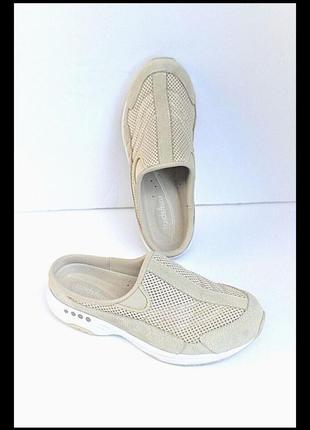 9.5 x-wide woodash white suede жіночий мюль traveltime easy spirit устілка 26см