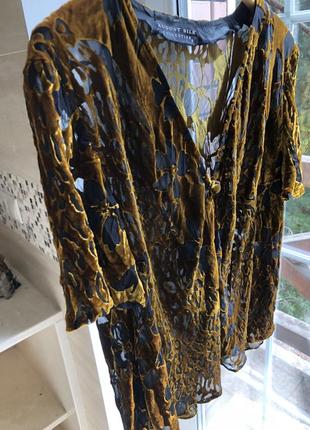 Блузка рубашка бархат винтаж топ