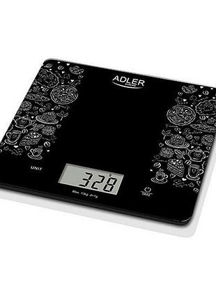 Стеклянные весы кухонные adler ad 3171 (до 10 кг, закаленное стекло, компактные, сенсорное управление)