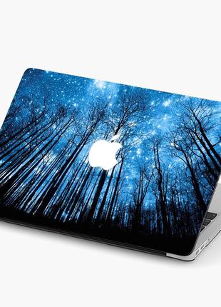Чехол пластиковый для apple macbook pro / air звездное небо в лесу (the starry sky in the forest) макбук про