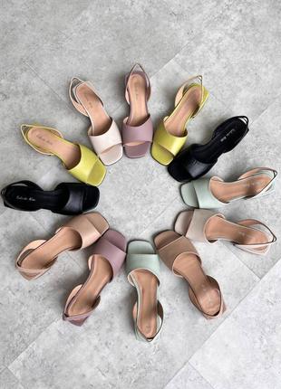 Яркие босоножки цвет: лаймовый натуральная кожа