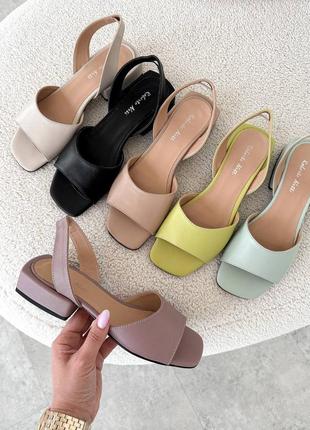 Яркие босоножки цвет: лаймовый натуральная кожа