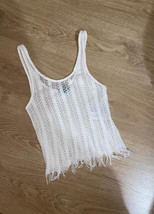 Женская майка белая на лето размер xs