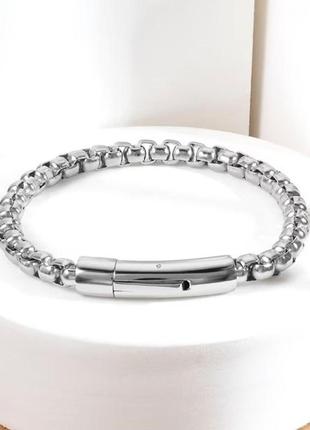 Мужской стальной браслет silver stainless steel р.21