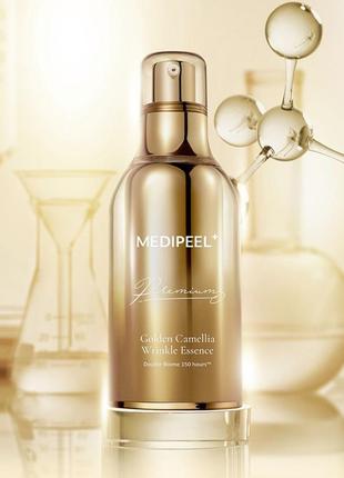 Премиум эссенция для лица от морщин с камелией и золотом medi-peel premium golden camellia wrinkle essence, 50мл