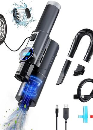 Пилосос автомобільний 4 в 1 vacuum usb 120 вт потужний пилосос із компресором для авто ly-8018