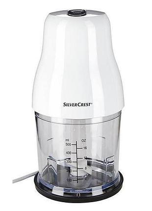 Чоппер, подрібнювач продуктів з прозорою чашою silver crest smz 260 f1 (260 вт, 2 леза, 0.5 л чаша)
