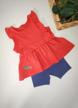 Комплект, костюмчик: туника и шортики велосипедки