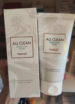 Очищающая пенка с белой глиной heimish all clean white clay foam 150 мл