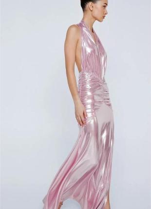 Платье халтер металлик nasty gal