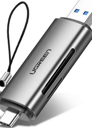 Кардрiдер ugreen cm185 usb-c/usb-a card reader (50706)